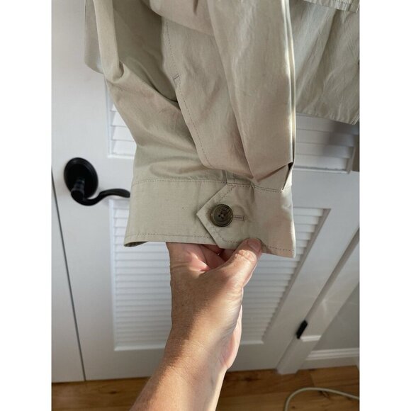 AE77 Trench Coat Cropped Utility Bone Khaki Women's Size XL, NWT - Picture 6 of 16